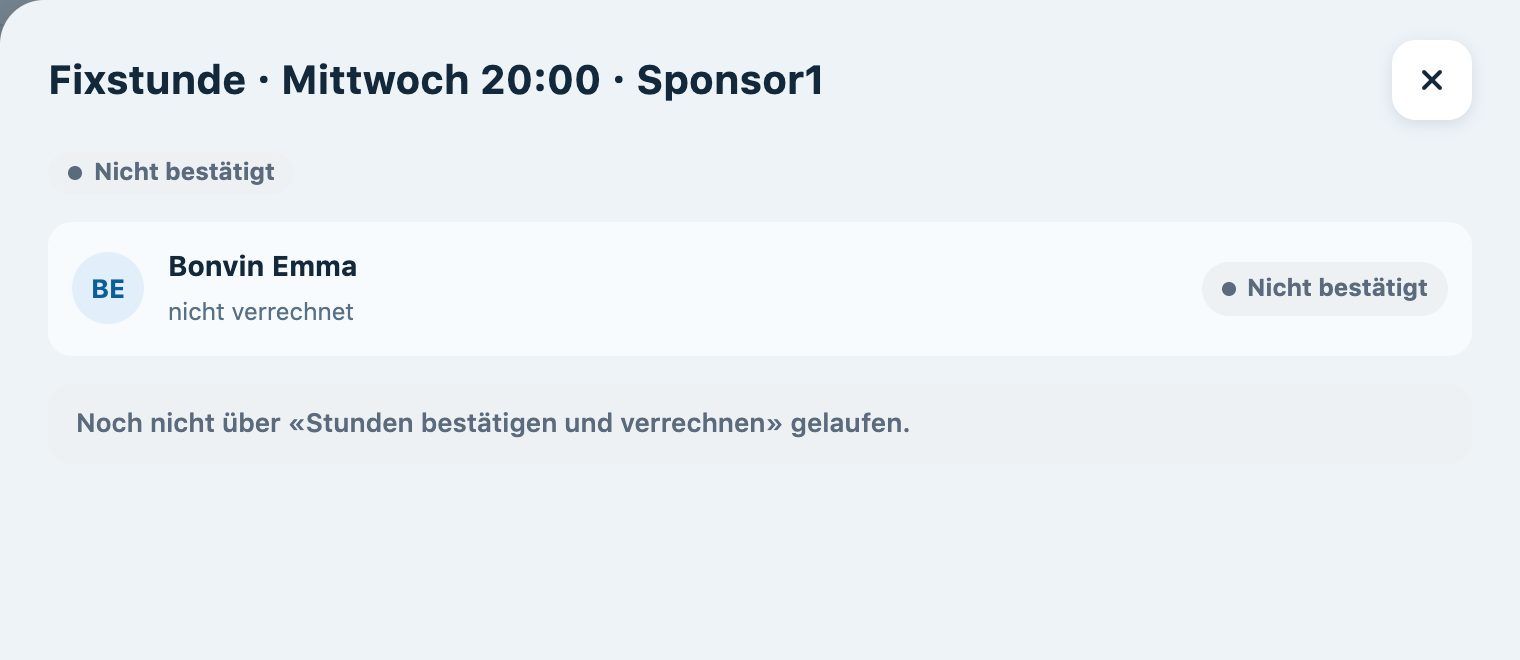 Detail einer Fixstunde